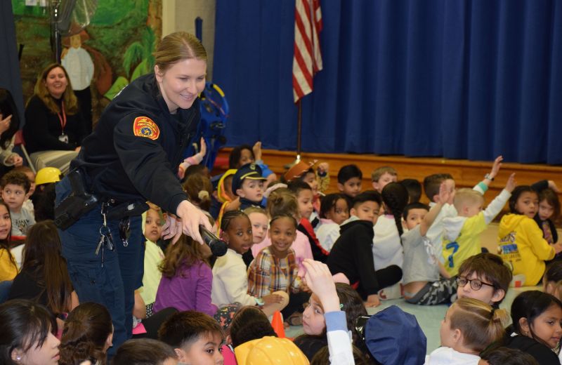 Police officers lead Career Day